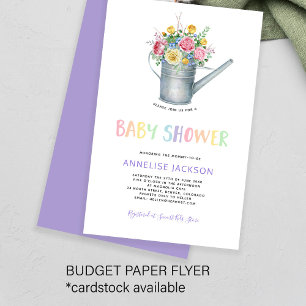 Aquarellfarbene florale Babyparty-Einladung Flyer