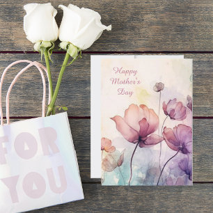 Aquarellfarbene florale Glückwunschkarte Muttertag Feiertagskarte