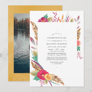 Aquarellfarbene florale Safari Feier zum Foto des  Einladung