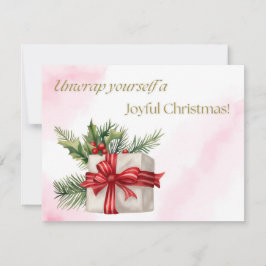 Aquarellfarbene Geschenkboxen Feierliche Weihnacht Feiertagskarte