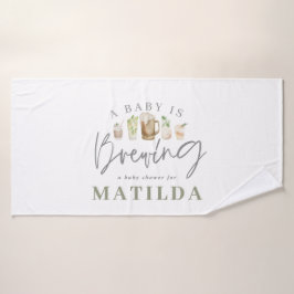 Aquarellfarbene Getränke Babydusche Badehandtuch