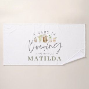 Aquarellfarbene Getränke Babydusche Badehandtuch