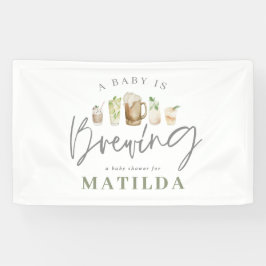 Aquarellfarbene Getränke Babydusche Party Banner