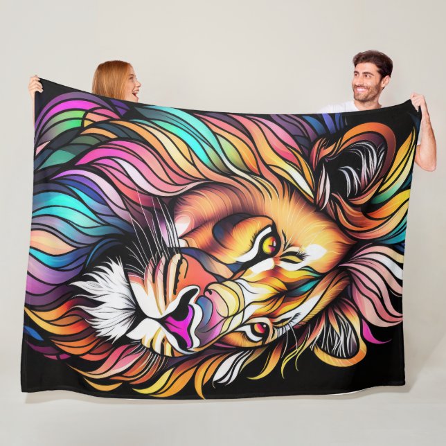 Aquarellfarbene Glasbeleuchtung Fleecedecke (Beispiel)