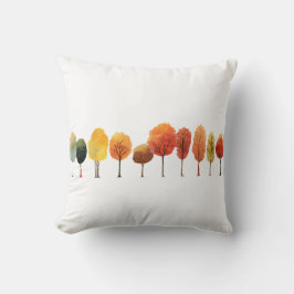 Aquarellfarbene Herbstbäume, individuell einstellb Kissen