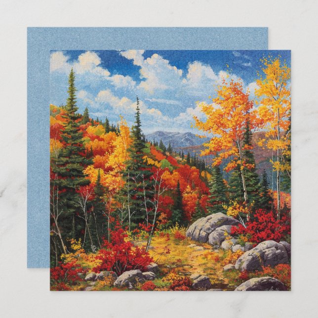 Aquarellfarbene Herbstfarben im Herbst Grußkarte (Vorne/Hinten)