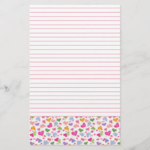 Aquarellfarbene Herzklopfen Pink Pastel Linde Briefpapier