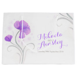 Aquarellfarbene Hochzeitsstuben mit Namen Geschenk Große Geschenktüte