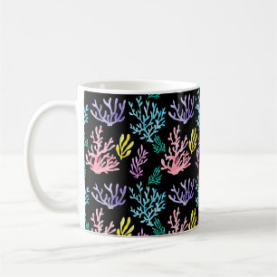 Aquarellfarbene Korallen nahtloses Muster Kaffeetasse