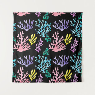 Aquarellfarbene Korallen nahtloses Muster Wandteppich