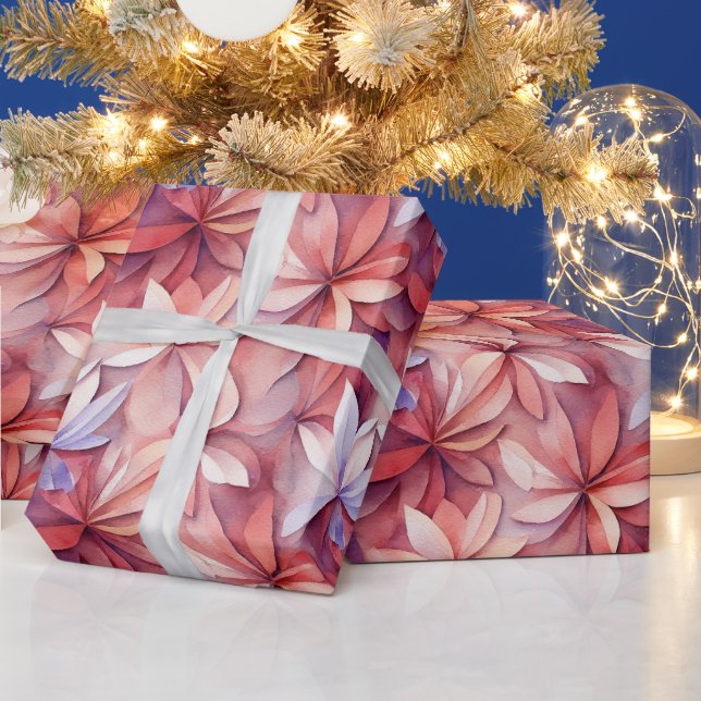 Aquarellfarbene, lebhafte, lackierte Frühlingsblum Geschenkpapier (Feiertage)
