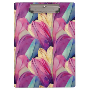 Aquarellfarbene, lebhafte, lackierte Frühlingsblum Klemmbrett