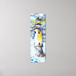 Aquarellfarbene Leinwand - Leuchtturm - Malerei