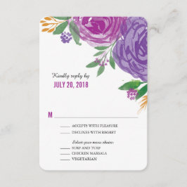 Aquarellfarbene Lila Blüten | UAWG | RSVP Karte