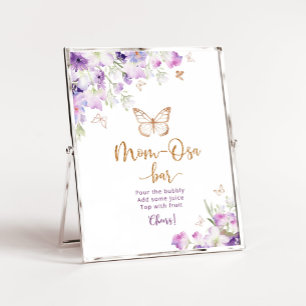 Aquarellfarbene lila Goldfolie Schmetterling Mama  Poster