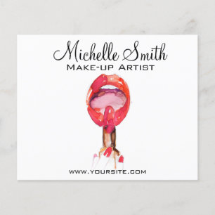 Aquarellfarbene Lippen und Lippenstift-Make-up Flyer