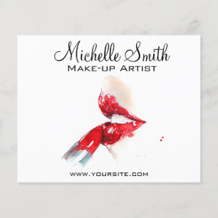 Aquarellfarbene Lippen und Lippenstift-Make-up Flyer