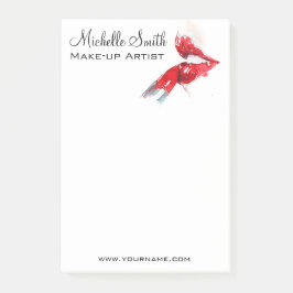 Aquarellfarbene Lippen und Lippenstift-Make-up Post-it Klebezettel