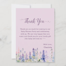 Aquarellfarbene Lupine Blume Kinderdusche Dankeskarte