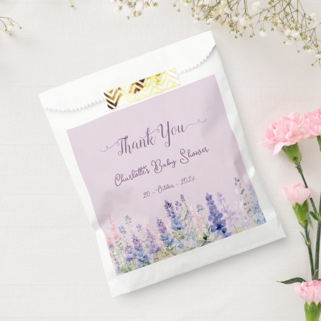 Aquarellfarbene Lupine Blume Kinderdusche Geschenktütchen (Versiegelt)