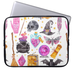 Aquarellfarbene magische Symbole. Handgezeichnet,  Laptopschutzhülle
