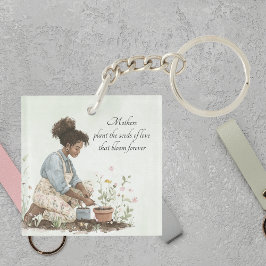 Aquarellfarbene Mama Anpflanzung eines Muttertags Schlüsselanhänger