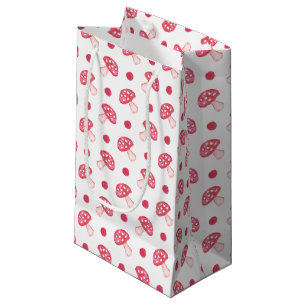 Aquarellfarbene niedliche Pilze und Polka-Punkte Kleine Geschenktüte