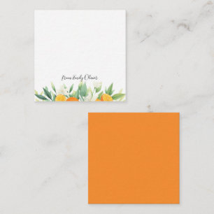 Aquarellfarbene Orangen und Grünpflanzen - Individ Mitteilungskarte