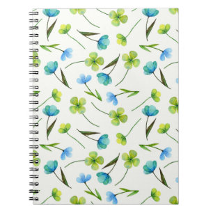 Aquarellfarbene Pflanze: Blumenmuster ohne Naht. Notizblock
