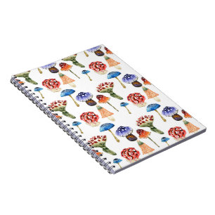 Aquarellfarbene Pilze Notizblock