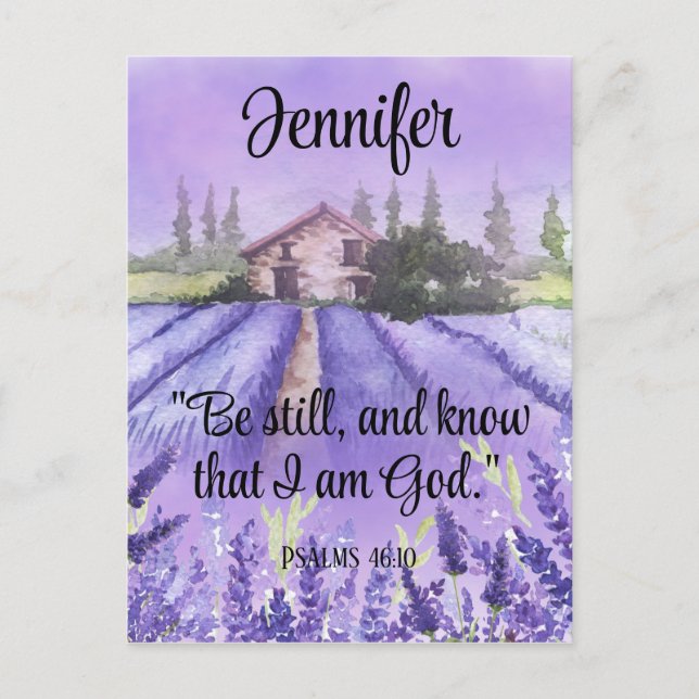 Aquarellfarbene Provence Lavender Scripture ermuti Postkarte (Vorderseite)