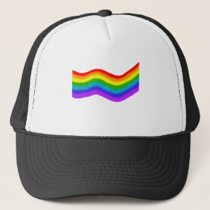 Aquarellfarbene Regenbogenfarben Truckerkappe