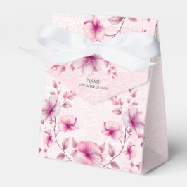 Aquarellfarbene Rosa Blume Gefälligkeitsbox Geschenkschachtel