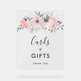 Aquarellfarbene rosa Blumenkarten und Geschenke Ho Acrylschild