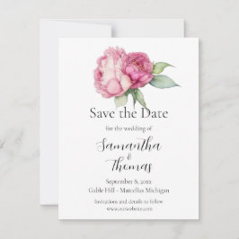 Aquarellfarbene Rosa Blüten Rose Save the Date