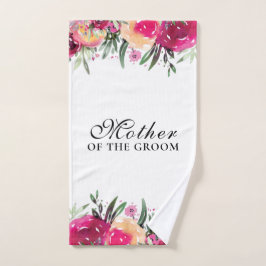 Aquarellfarbene Rosa Hochzeitsmutter des Bräutigam Handtuch