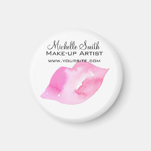 Aquarellfarbene Rosa Lippen Make-up Magnet