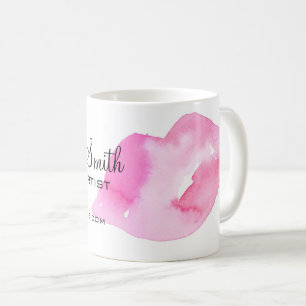Aquarellfarbene Rosa Lippen Make-up Tasse