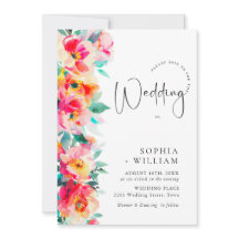 Aquarellfarbene, rosa Orangefarbene Blume Hochzeit