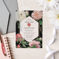Aquarellfarbene Rosa-Peonies-Blume Hochzeiten Schw