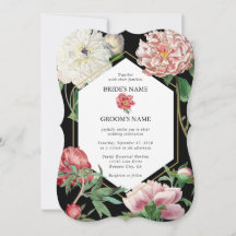 Aquarellfarbene Rosa-Peonies-Blume Hochzeiten Schw