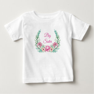 Aquarellfarbene rosa Peonies Große (oder kleine) S Baby T-shirt