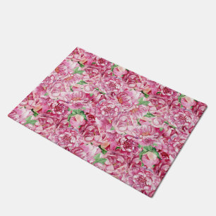 Aquarellfarbene Rosa Ziegel Fußmatte