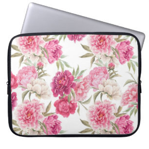 Aquarellfarbene Rosa Zitronen: Blumengeschmack Laptopschutzhülle
