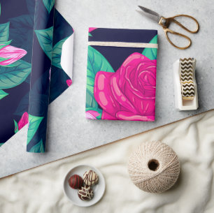 Aquarellfarbene Rose 13 Geschenkpapier