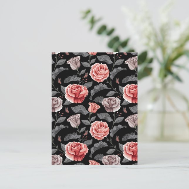 Aquarellfarbene Rose 15 Postkarte (Stehend Vorderseite)