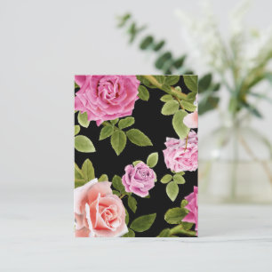 Aquarellfarbene Rose 20 Postkarte