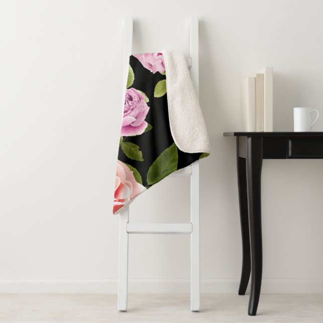 Aquarellfarbene Rose 20 Sherpadecke (Beispiel)