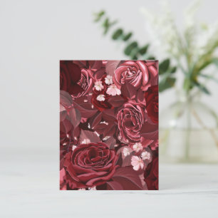 Aquarellfarbene Rose 35 Postkarte