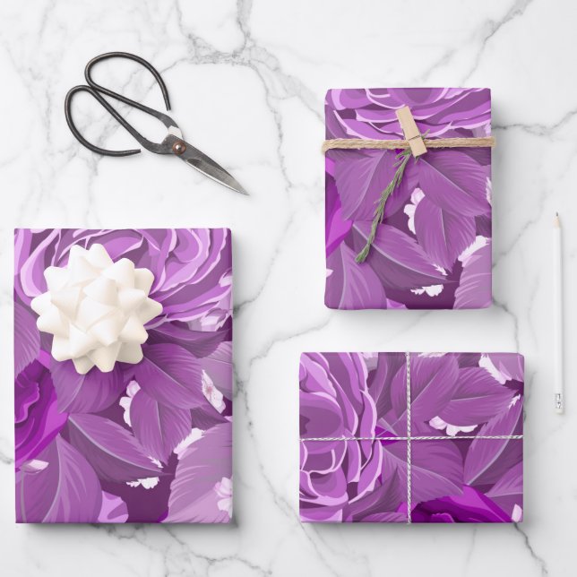 Aquarellfarbene Rose 38 Geschenkpapier Set (Vorderseite)